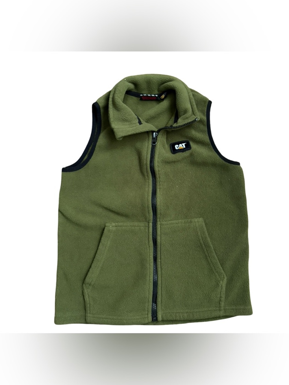 CAT Green Fleece Zip Vest Size Small 7-8